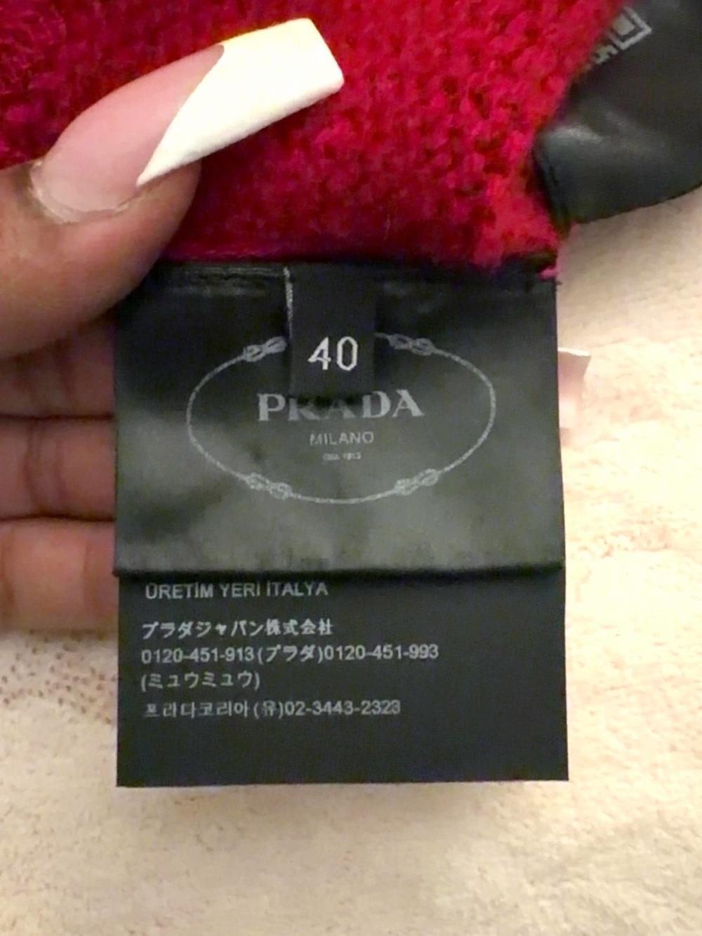 Prada Red Milano Wool And Cashmere Crew- Neck Sweater - Picture 5 of 6